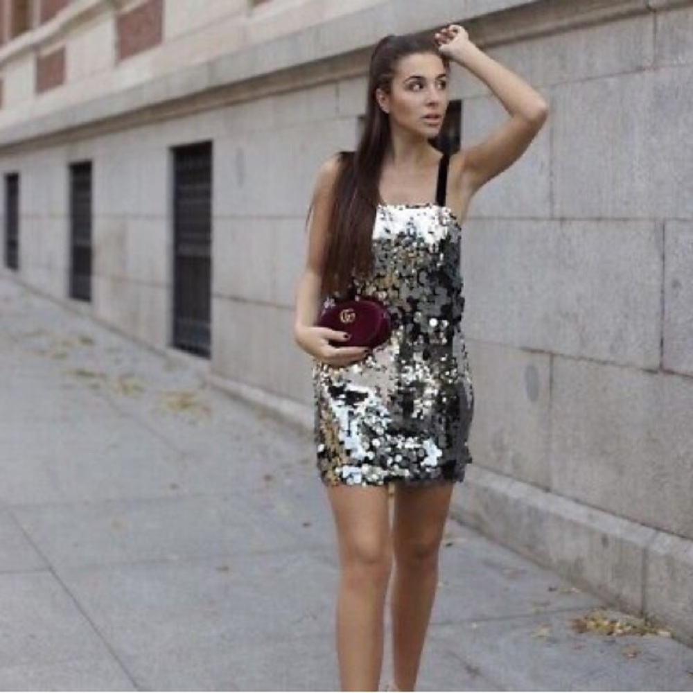 Zara sequin dress blogger fav
